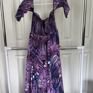 SHEIN Purple and Black Off-Shoulder Maxi Sundress